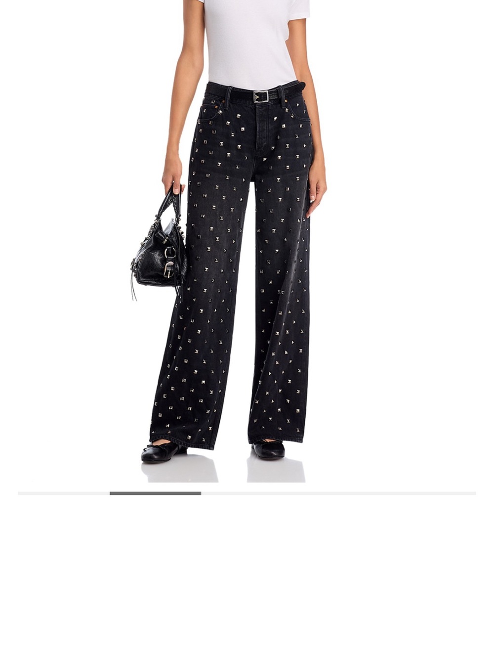 MOTHER The Smoothie Sneak Studded Jeans in Nails for Dinner sz 28